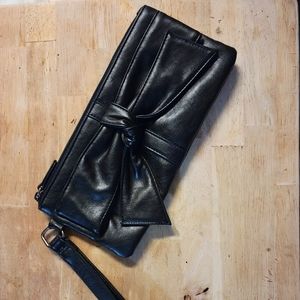 Black Faux Leather Wristlet Wallet